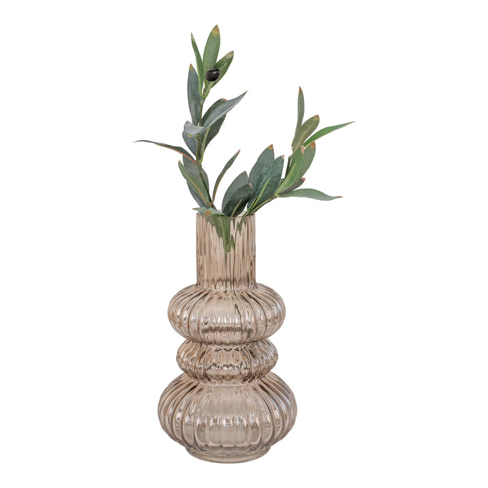 Glas Mundblæst Vase Røget - Ø15 X 25 cm