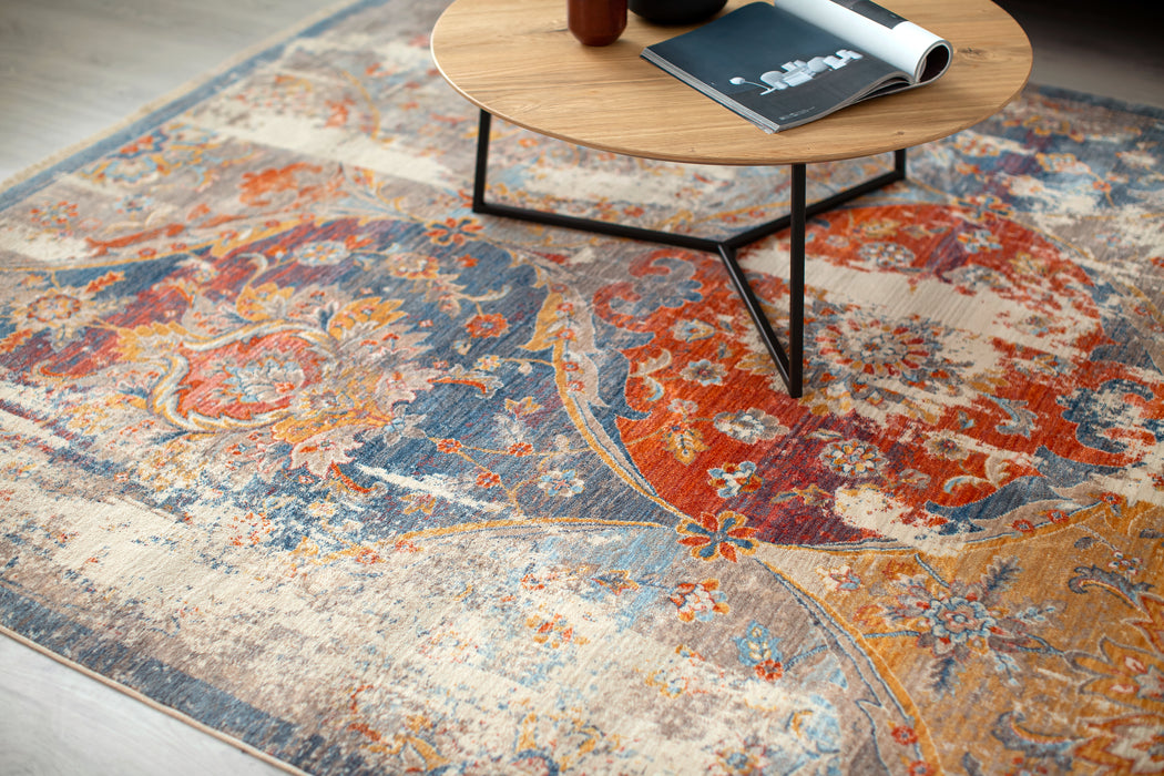 Blokhus Mystik Tæppe - Pastel Blå/Orange