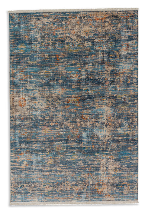 Blokhus Mystik Tæppe - Mørkeblå/Orange