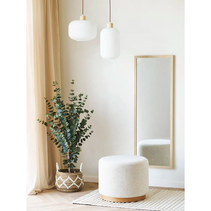 Argalo Pendel Glas/træ - Hvid ø30 cm