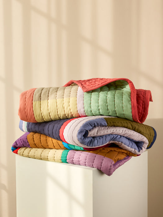 Pavilion Plaid Block Coral/ Flerfarve