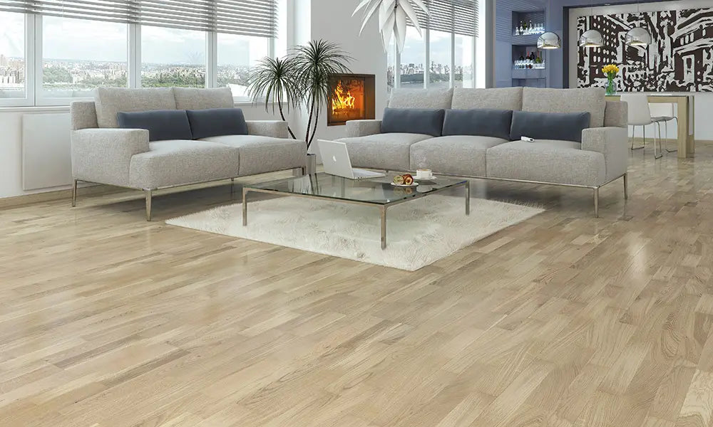 Eg Lamelparket 3-stav, Hvid, Matlak