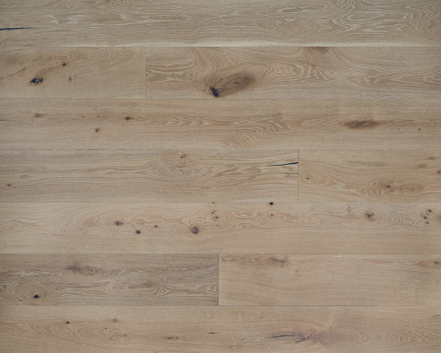 Eg Herregårdsplank 260 mm - Hvid matlak, Rustik, Børstet